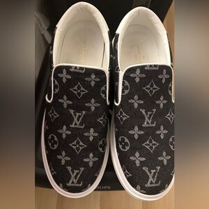 Men’s loafer casual LV Logo printed cloth shoes